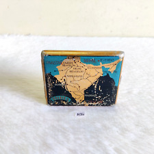 1950s Vintage Pre Independence India Map Graphics Cigarette Case Collectible M94 picture