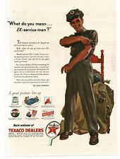 1945 Texaco Dealers Ex Soldier Switches Uniforms WWII Vintage Print Ad picture