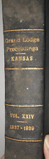 1937 Grand Lodge Proceedings Kansas Vol. xx1v, 1987-1989 picture