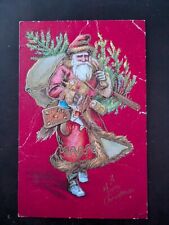 Antique Red Santa Christmas Toys Embossed Vintage Postcard Series 29 Old World picture