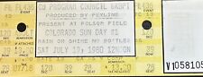 Vintage COLORADO Sun Day #1 July 19, 1980 Folsom Field Bolder CO Ticket Stub picture