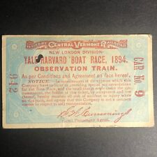 1894 Yale Harvard Boat Race Central Vermont Railroad Observation Train Ticket picture