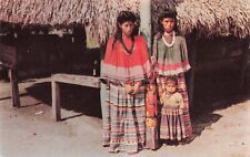 Miami Florida, Musa Isle Seminole Indian Girls Traditional Dress, VTG Postcard picture