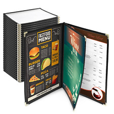 Wechef 30 Pack Restaurant Menu Covers 8.5 X 11 Book Style 3 Pages 6 Views Transp picture