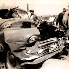 Vintage 1950s Car Crash Accident Head On Collision Photo #2 picture