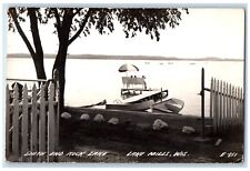 c1940's South End Rock Lake Umbrella Lake Mills Wisconsin WI RPPC Photo Postcard picture