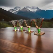 H.C. FRY Glass Watermelon Cordial-Liqueur Glasses - Set Of 4 - VERY RARE- picture