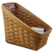 Longaberger 2004 Brown Slanted Catalog Basket w/ #40066 Plastic Protector picture