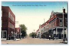 c1910 Center Street Looking South Main Exterior Building Flora Indiana Postcard picture