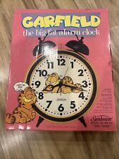1978 Vintage Large Garfield The Big Fat Alarm Clock by Sunbeam Orange Cat w/Box picture