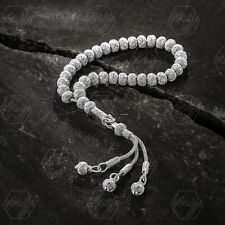1000 Ct Silver Turkish Kazaz Hand Knitted Islamic Prayer Beads Tasbeeh Rosary picture