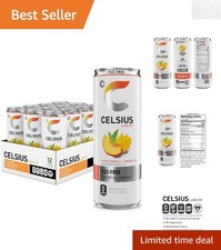 Refreshing Non-Carbonated Peach Mango Green Tea - Energy Drink, 12 Cans picture