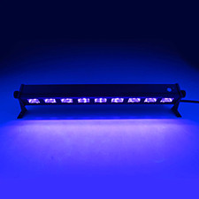9 LED Black Light Special Effect UV Glow Bar w/ Metal Case & Mounting Brackets picture