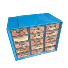 Vtg Mallory Electrical Capacitor Blue Multi Drawer Storage Cabinet Drawers USED picture
