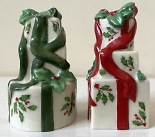 Lenox HOLIDAY Christmas Porcelain Figural Presents Salt & Pepper Shakers picture