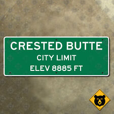 Crested Butte Colorado city town limit boundary road highway sign 29x11 picture