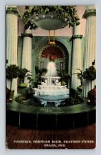 Omaha NE-Nebraska, Pompeian Room Fountain, Brandeis Store, Vintage Postcard picture