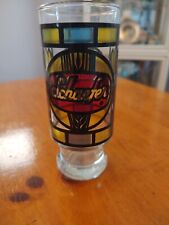 Vintage 70s Schaefer Beer  “Stained Glass” 16 oz 6.5 inches Anchor Hocking HTF picture