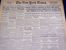 1936 JUNE 9 NEW YORK TIMES - LANDON SWEEP IS CHECKED - NT 4038 picture