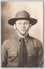 RPPC WWI Soldier Portrait c1910 Real Photo Postcard picture