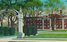1943 Methodist Hospital Hattiesburg Mississippi Vintage Linen Postcard Front Vie picture