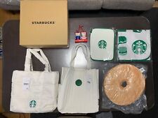 Starbucks Japan Lucky Bag 2023 and 2024 White Tote Bag Set of 6 Limited Edition picture