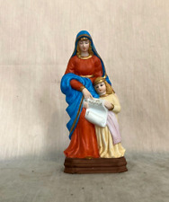 VINTAGE ST ANNE & VIRGIN MARY HAND PAINTED CERAMIC 7.5