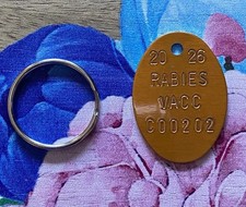 1 Official 2026 Rabies Vaccination Dog Tags Vet Tag Dogs Cats Aluminum Tag New picture