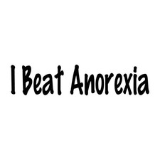 I Beat Anorexia Weight Decal Sticker Black Die Cut Vinyl picture