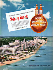 1954 Miami Beach Beachfront Hotels Sunny Brook whisky vintage photo print ad L59 picture