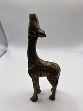 Vintage Solid Brass Baby Giraffe Figurine 5” picture