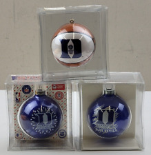 (Lot of 3) Duke University Blue Devils Bulb Round Glass Christmas Ornaments picture