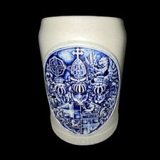 Vintage Gerz Embossed Cobalt Blue Coat of Arms Stoneware Beer Stein Mug Germany picture