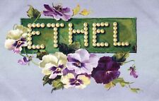 Ethel Name And Pansies Postcard picture