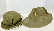 Original WWII Named Cotton Green Daisy Mae and service Hat HBT Olive 40s picture
