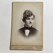 Antique Cabinet Card Photograph Lovely Fashionable Young Woman Chicago IL picture