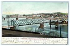 1907 Connecticut River Bridges And Portland Middletown Connecticut CT Postcard picture