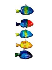 Multicolor Sea Glass Hanging Fish~ Set of 5~Beach Decor picture