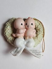 Vintage 1995 Enesco Precious Twins First Christmas Together Ornament Twin Baby  picture