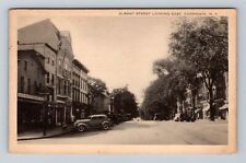 Cazenovia NY-New York, Albany St Looking East, Drugstore, Vintage c1946 Postcard picture