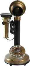 Candlestick Telephone Rotary Dial Antique Look Phone Desktop Home Decor Gifts picture