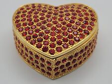 Olivia Riegel Heart Box Red Gem Encrusted Gold Heart Jewelry picture