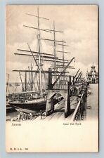 Anvers Belgium, Quai Van Dyck, Vintage Postcard picture