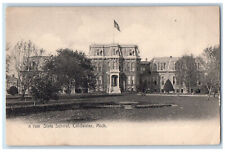 c1905 State School Coldwater Michigan MI Cleveland Public Library Stamp Postcard picture
