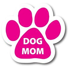 Dog Mom Pink Pawprint Car Magnet 5