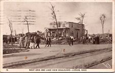Postcard West Erie and Lake View Boulevard After Tornado in Lorain, Ohio picture
