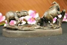 Pure Bronze Metal Statue Hot Cast A Herd of Elephants Sculpture Republican Art picture