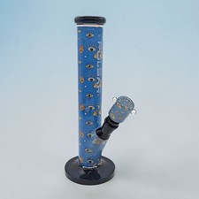 11.25" Glass Water Pipe Bong Pulsar Inside Print Straight Tube 14mm Bowl picture