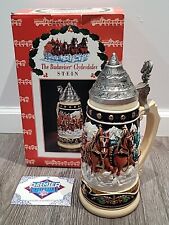 Anheuser Busch The Budweiser Clydesdales Holiday Lidded Stein CS444 picture