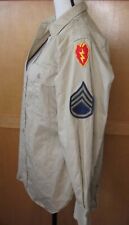 VTG US ARMY TAN Cotton Jacket Sergeant TROPIC LIGHTNING 25th INF Oahu Hawaii SM picture